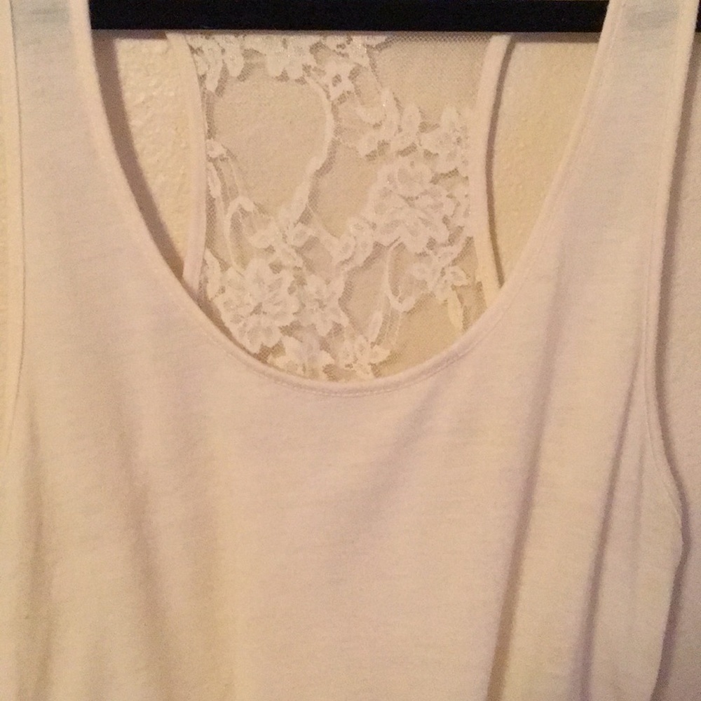🤍 Max Rave Off-White Lace Racerback Tank Top | Size Large 🤍 - Picture 6 of 8